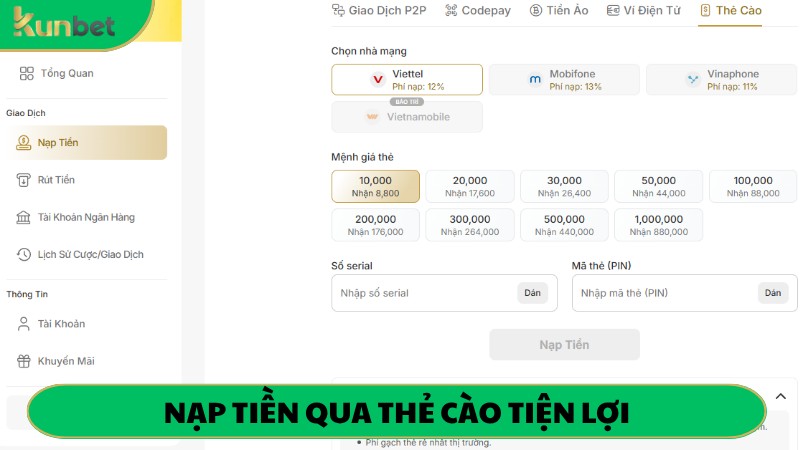 Hình thức gửi vốn qua thẻ cào được nhiều người sử dụng